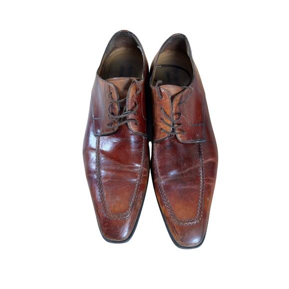 Magnanni Shoes Mens Size 11.5 Brown Derby Leather Lined Dress Square Toe main image 8